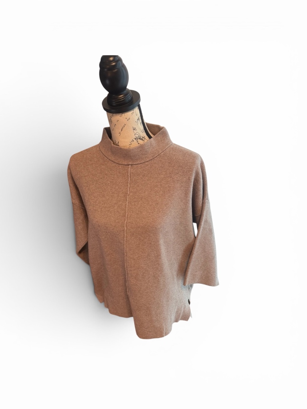 Rachel Zoe Taupe Cowl Neck Short Sleeve Sweater Large